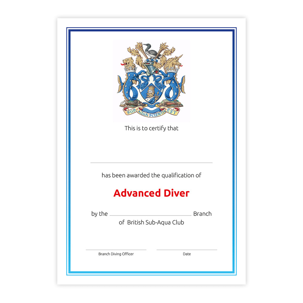 Advanced Diver Certificate