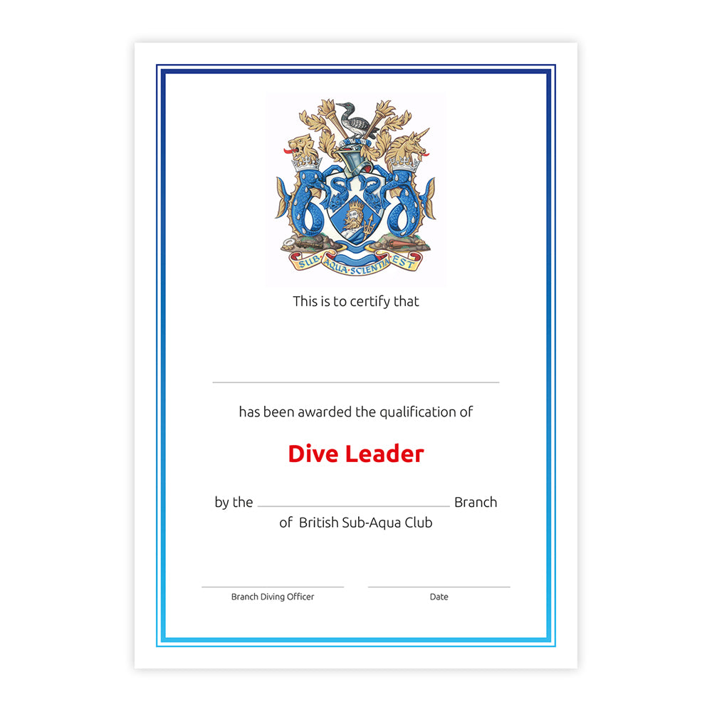 Dive Leader Certificate