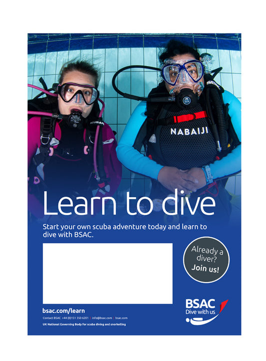 Learn to dive poster (Order from A4 or A3)
