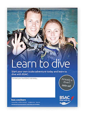 Learn to dive poster (Order from A4 or A3)