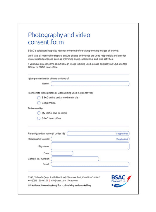Photo and video consent form