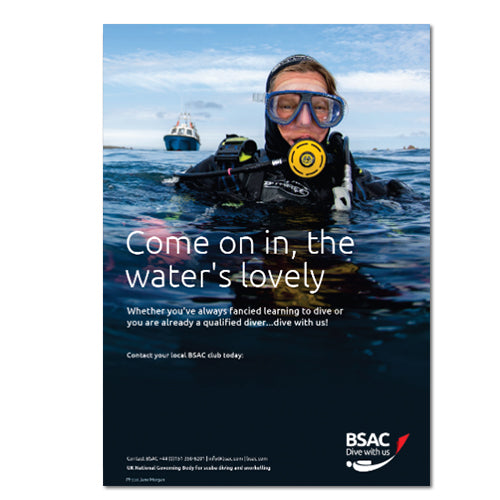 Enjoy diving in the UK poster (Order from A4 up to A3)