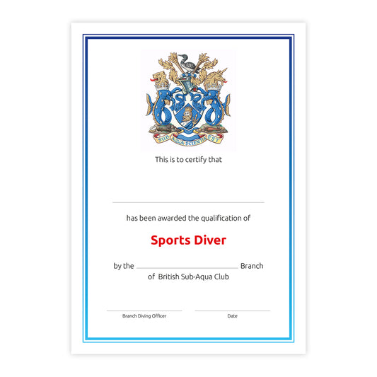 Sports Diver Certificate