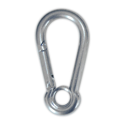 Stainless Steel 100mm Carbine Hook with Eye